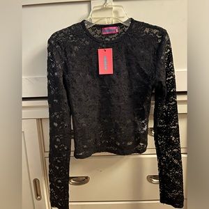 Edikted, size small, black, lace top